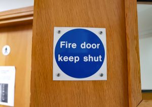 Business fire safety door